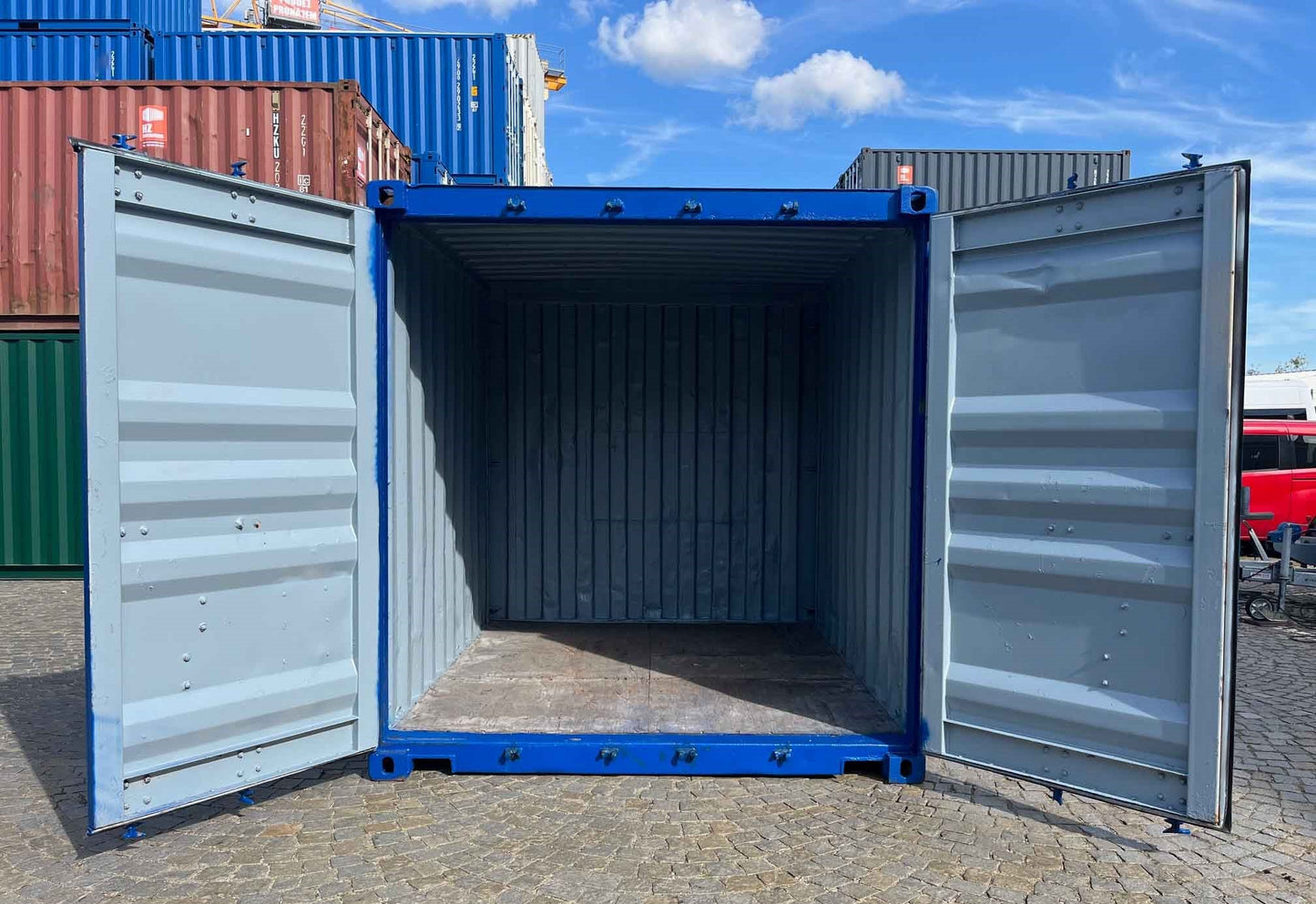 Contenedor de almacenamiento 10 pies usado azul
