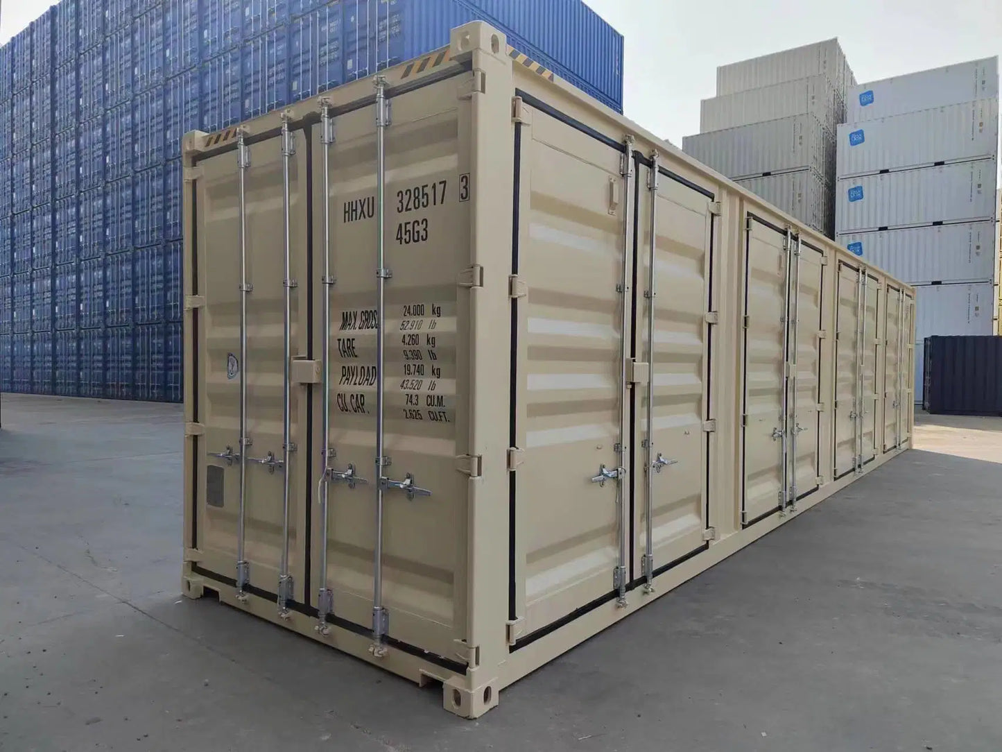 Contenedor Open Side (OS) 40 pies High Cube – Nuevo Beige