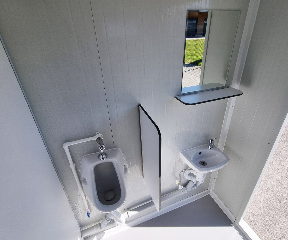 Contenedor de inodoro PREMIUM de 3 m - Cabina doble para hombre/mujer