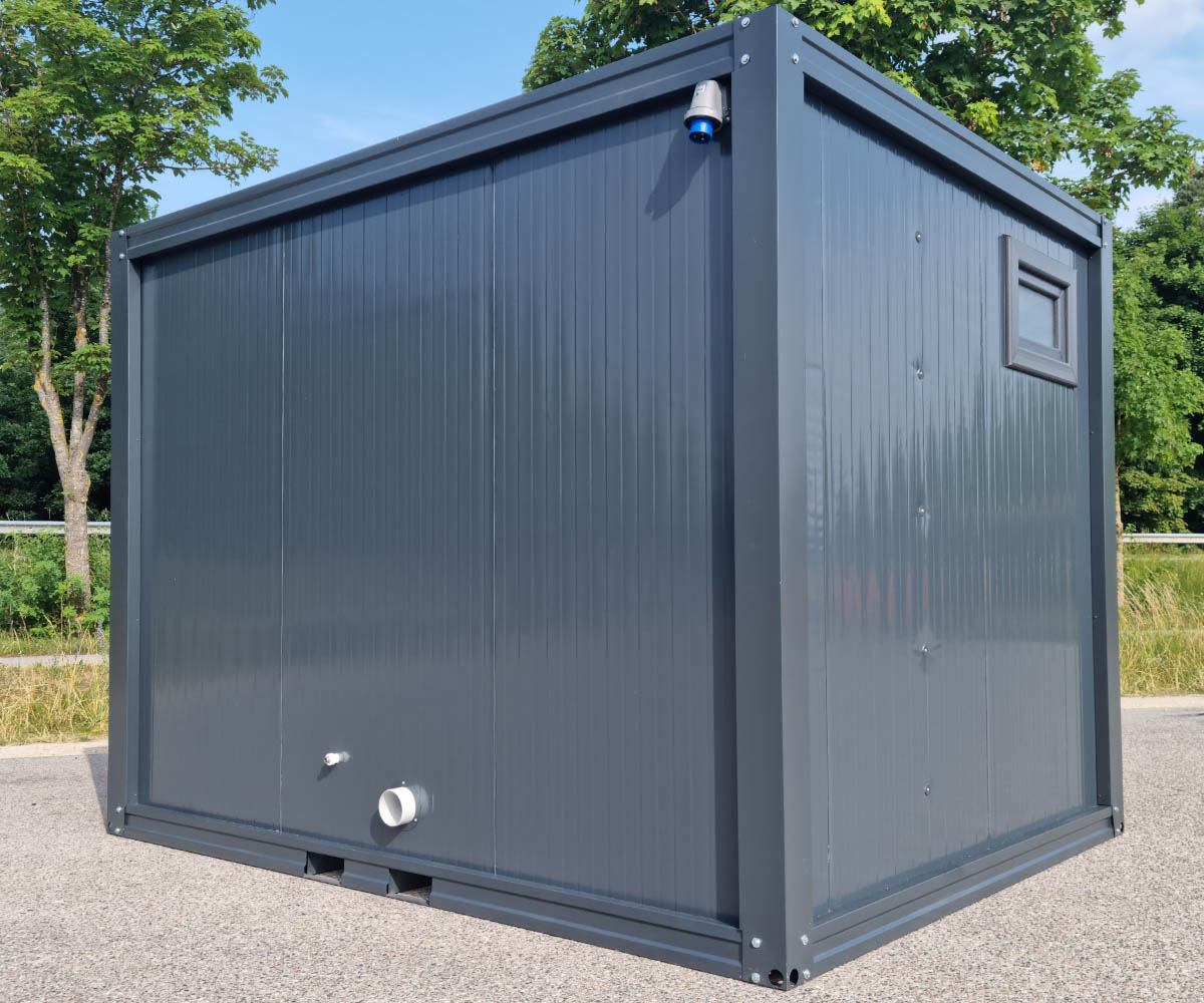 Contenedor de inodoro PREMIUM de 3 m - Cabina doble para hombre/mujer
